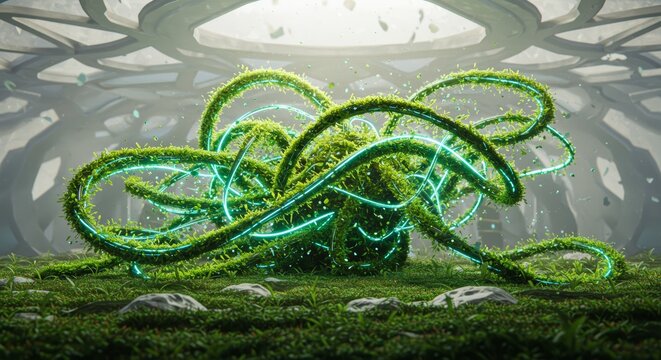 Futuristic Bio-Energy Vines - Powered by Adobe