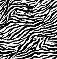 zebra pattern animal skin, black and white seamless abstract texture 