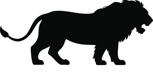 Fierce roaring lion silhouette powerful symbol of strength and pride in african savanna