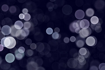 White bokeh on  dark blue background illustration
