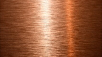 Shiny copper metal texture background with horizontal lines and bright highlights