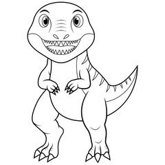 Cartoon Tyrannosaurus Rex line art