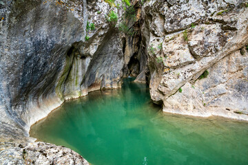 Turquoise slot pool in Saint Luke Gorge