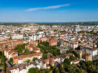 Novi Sad, Serbia - June 27, 2025: Aerial view of the settlements of Rotkvaria and Grbavica in Novi Sad