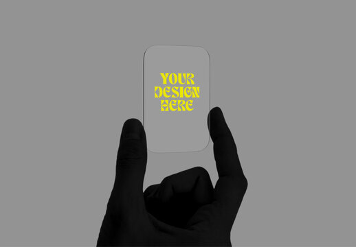 Transparent Chip Hold in Hand Mockup