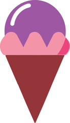 Cone ice cream Icon on Transparent Background