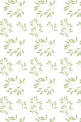 Vector botanical leaves. Seamless pattern illustration