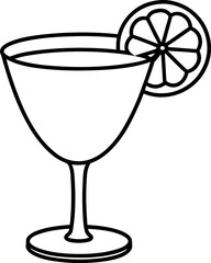 Sophisticated cocktail outline icon on transparent background
