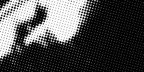 Halftone background. Grunge halftone pop art texture. White and black abstract wallpaper. Geometric retro vector modern © Holik