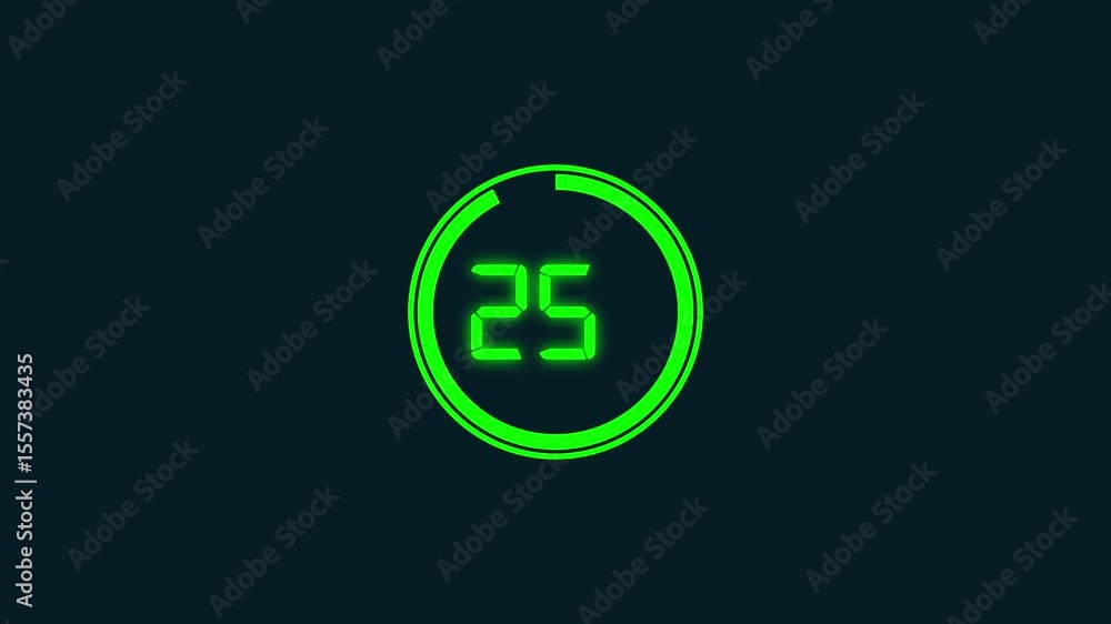 Aufkleber circle countdown timer animation from 30 to 0 seconds on transparent background with alpha channel, 