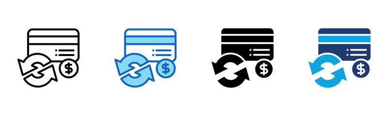 Payment Reconciliation icon Multi Style Vector Illustration