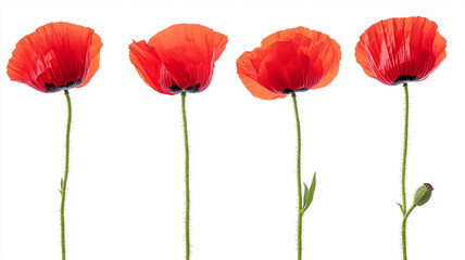 Obraz premium Vibrant Red Poppies A Collection of Four Stunning Floral Images