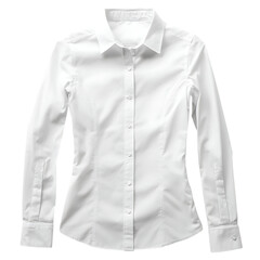 Womens White LongSleeve ButtonDown Formal Shirt png