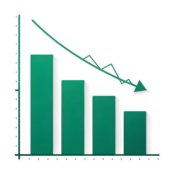 business graph chart which is decreasing