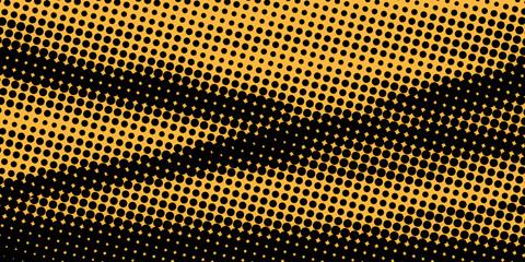 Black and yellow abstract background with brush stroke and halftone style. abstract grunge vector © Holik