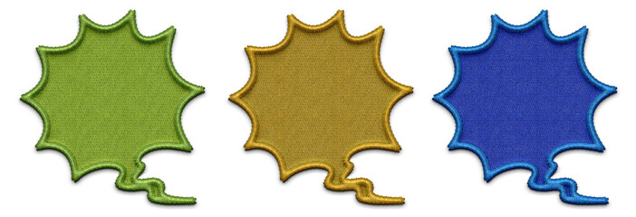 emboroidery shape. Embroidery background. Speech bubble embroidery,