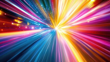 Abstract burst of vibrant colors radiating outwards