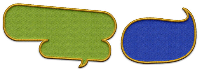 emboroidery shape. Embroidery background. Speech bubble embroidery,