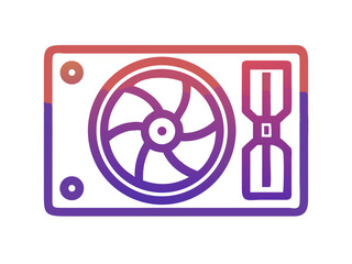 Obraz premium Modern Outline Illustration of a Home Air Conditioner Unit , This simple, yet stylish, vector graphic shows a modern home air conditioner. 