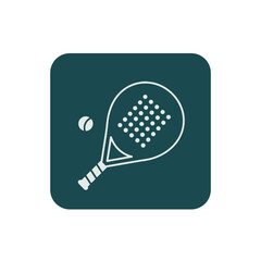 Flat design padel racket icon