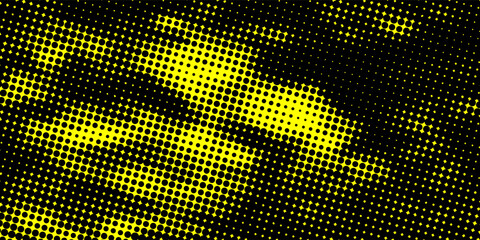 Dots halftone yellow and dark blue color pattern gradient grunge texture background modern © Holik