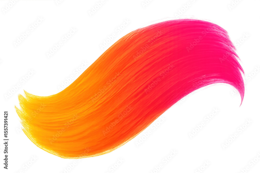 Poster vibrant multicolored brushstroke generating textured artistic design, revealing transparent backgrou