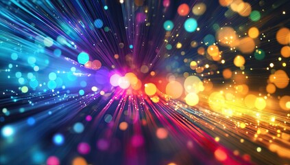 Obraz premium Vibrant, radial burst of colorful light