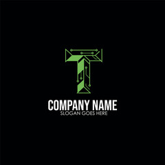 Innovative letter T logo for tech branding