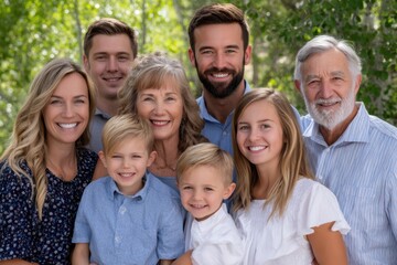 Obraz premium Family gathering outdoors captures joyful moments with loved ones in nature's embrace
