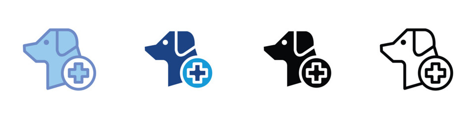 Obraz premium Rescue Dog Medical Icon – Veterinary Assistance Symbol for Emergency Animal Care and Pet Health Services