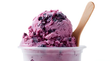 Delicious Homemade Blueberry Ice Cream with Chocolate Chips
