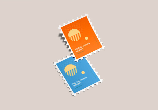 Realistic Postage Stamp Mockup