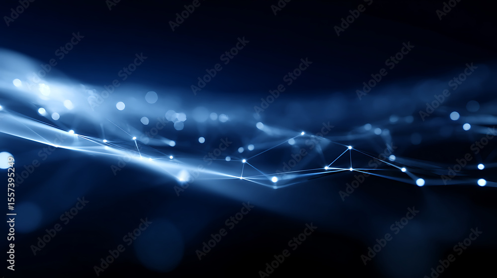 Aufkleber ai generated collage image of connected lines on cosmic dark blue background data network concept. f