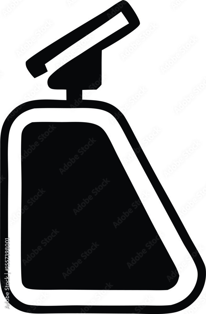 Poster stylized black and white graphic representation of a car s side view mirror emphasizing its reflecti