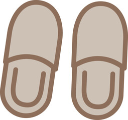 Cozy Indoor Slippers Illustration with Soft Lines