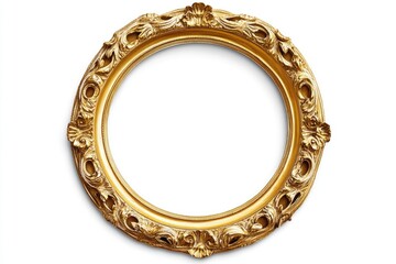 Gold circular ornate picture frame