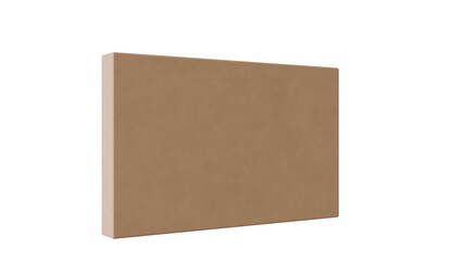 3D Render a brown square piece of cardboard on a white background