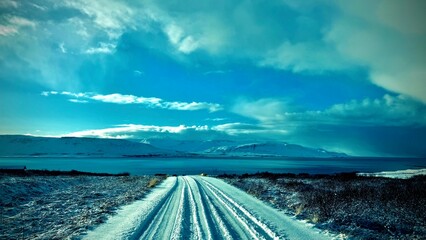 Frozen arctic road