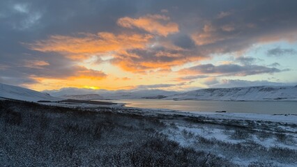 sunset in the mountains