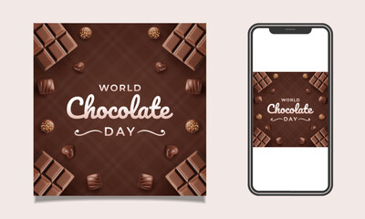 World Chocolate Day Celebration with Chocolate Treats and a Sweet Theme Design