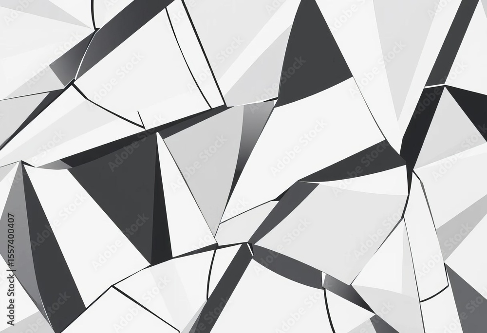 Aufkleber monochrome geometric seamless texture with fractured lines creating an abstract background, element,