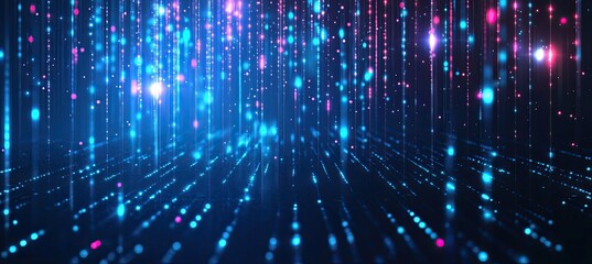 Abstract digital backdrop of glowing, cascading lines
