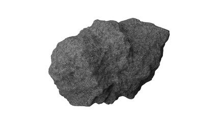 3D Render a rock is shown on a white background