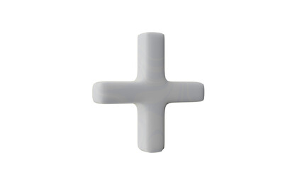 Obraz premium 3D Render a white cross on a white background
