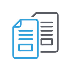 Duplicate Document Icon Vector, Copy Files Symbol, Overlapping Paper Sheets Illustration, Flat File Copy Icon, Minimal Document Clone Vector Design, Copy Document Icon