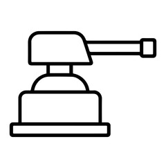 turret line icon vector on white background 
Vector gun icon on white background