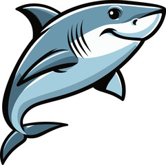 少し笑っているかわいいサメのイラスト