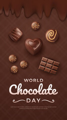 Vertical World Chocolate Day Celebration with Decorative Chocolate Assortment
