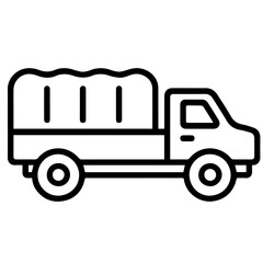 military truck line icon vector on white background 
Vector gun icon on white background