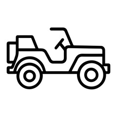 army jeep line icon vector on white background 
Vector gun icon on white background